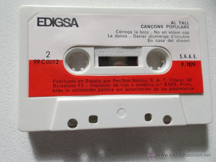 Casetes antiguos: AL TALL - CANCONS TRADICIONALS - EDIGSA 1979 - Foto 2
