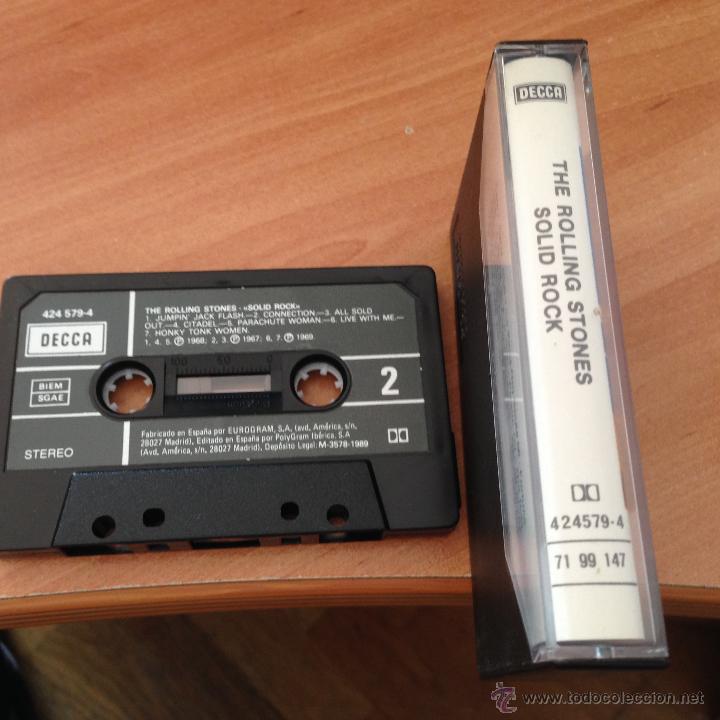 Casetes antiguos: ROLLING STONES (SOLID ROCK) CASSETTE ESPA&Ntilde;A 1989 (CAI4) - Foto 2