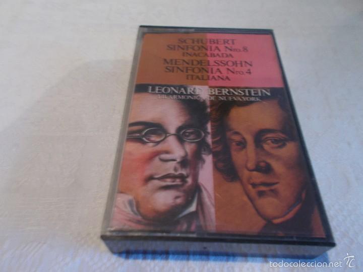 Casetes antiguos: SHUBERT / MENDELSSON  Leonard Bernstein - Foto 1