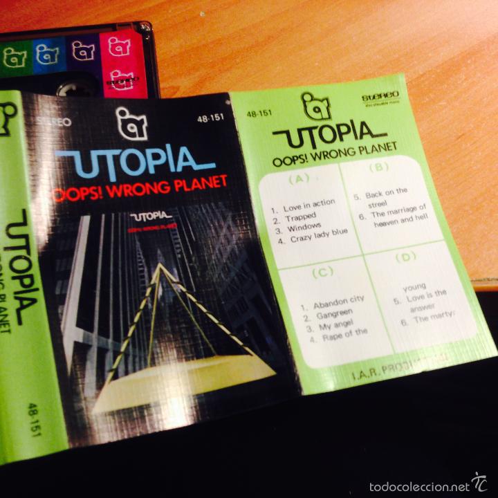 Casetes antiguos: UTOPIA (OOPS! WRONG PLANET) CASSETTE 48-151 USA (CAI1) - Foto 3