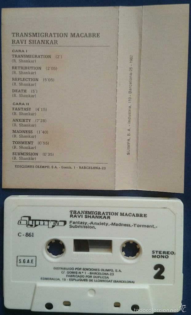 Casetes antiguos: Ravi Shankar: BSO Transmigration Macabre, Cassette de 1982. Olympo C-861 - Foto 2