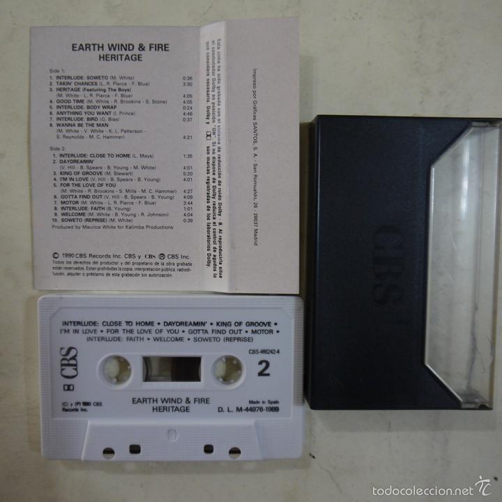 Casetes antiguos: EARTH, WIND & FIRE - HERITAGE - CASETE 1989 - Foto 2