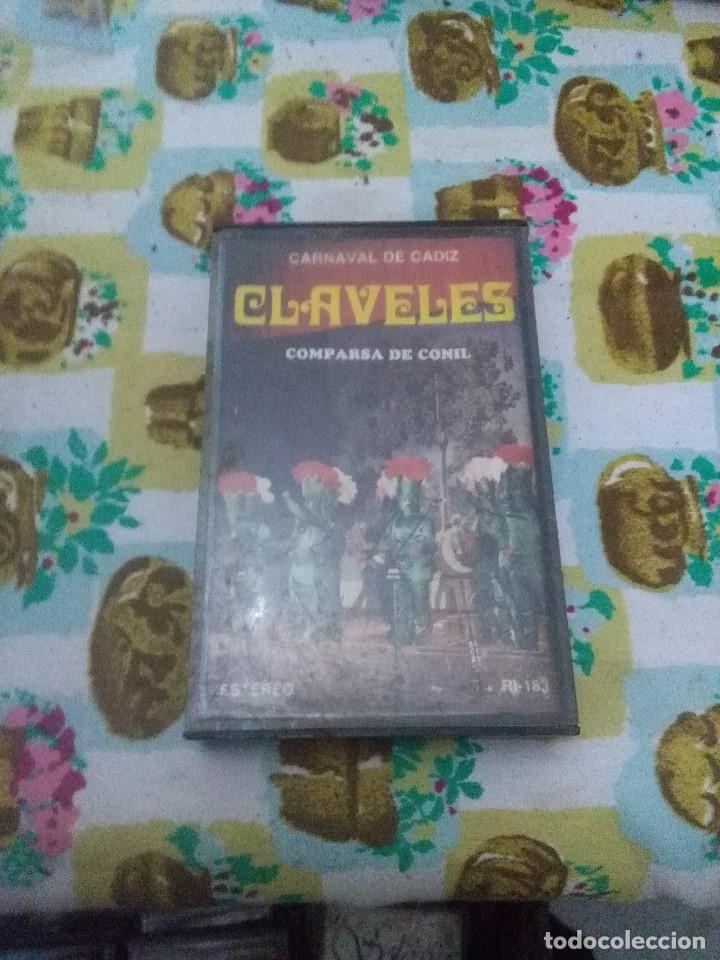 Casetes antiguos: CLAVELES COMPARSA DE CONIL.  CARNAVAL DE CADIZ.  CF2 - Foto 1