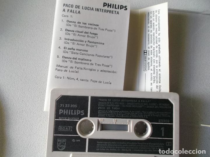Casetes antiguos: PACO DE LUCIA INTERPRETA A MANUEL DE FALLA - PHILIPS 1978 - Foto 2