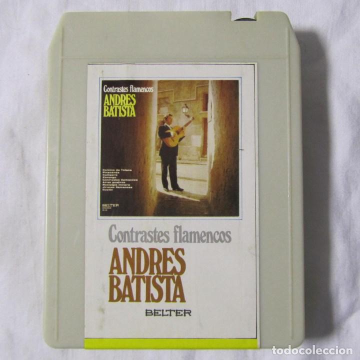 Casetes antiguos: Cartucho ocho pistas Contrastes flamencos Andr&eacute;s Batista Belter 1973