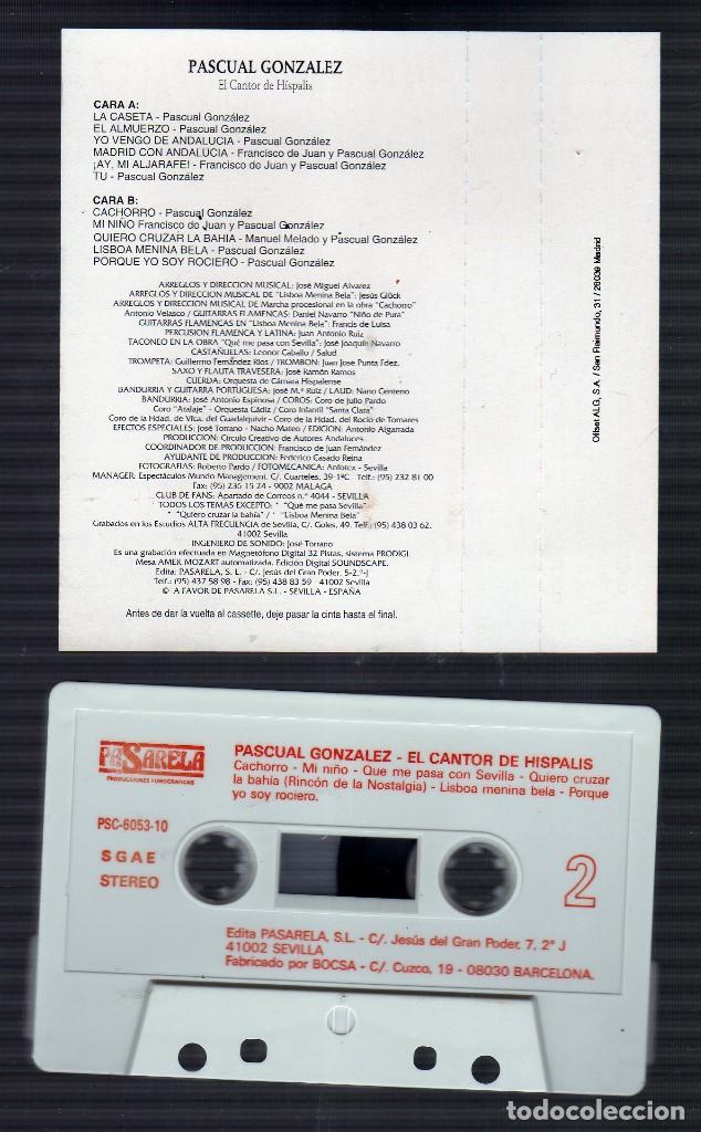 Casetes antiguos: CASSETTE: PASCUAL GONZ&Aacute;LEZ &middot; el cantor de h&iacute;spalis &middot; PASARELA, 1994 - Foto 4