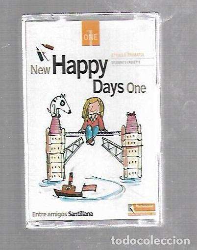 Cassette antiche: CINTA DE CASETE. NEW HAPPY DAYS ONE. 2&ordm; CICLO PRIMARIA. ENTRE AMIGOS SANTILLANA. ONE 1