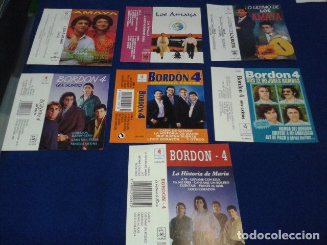 Casetes antiguos: 7 CARATULAS CASSETTE 4 DE BORDON 4 Y 3 DE LOS AMAYA - Foto 1