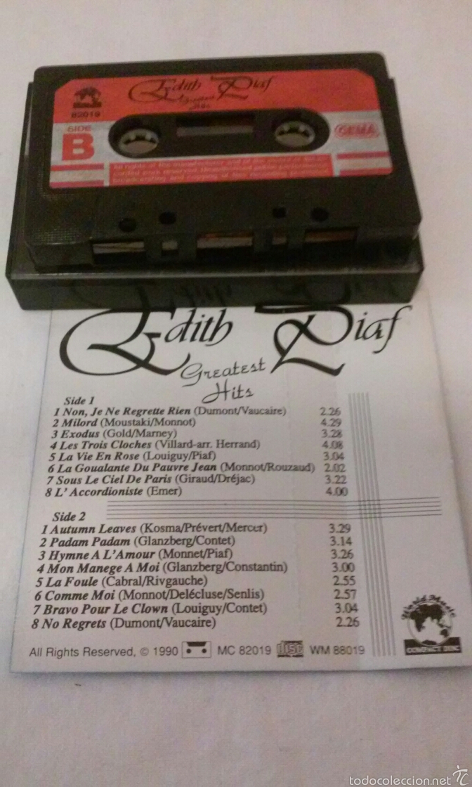 Casetes antiguos: EDITH PIAF -GREATEST HITS- CASSETTE RARA - Foto 7