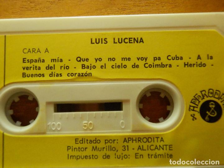 Casetes antiguos: Cinta de Cassette - Casete - Luis Lucena - Exitos - Afrodita - 1978 - Foto 3