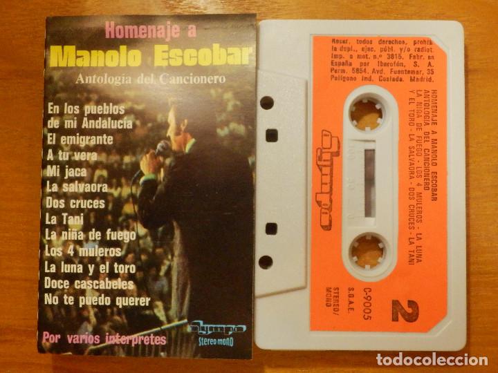 Old Cassettes: CINTA DE CASSETTE - CASETE - HOMENAJE A MANOLO ESCOBAR - ANTOLOG&Iacute;A CANCIONERO - OLYMPO 1977