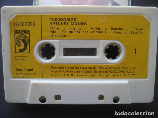 Casetes antiguos: ANTONIO MOLINA . PASODOBLES. DISCOPHON 1977 - Foto 4
