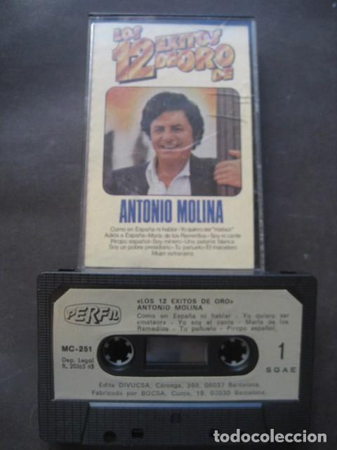 Casetes antiguos: ANTONIO MOLINA . LOS 12 EXITOS DE ORO. PERFIL 1985 - Foto 2