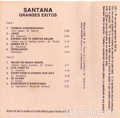 Casetes antiguos: SANTANA *** GRANDES EXITOS - Foto 2