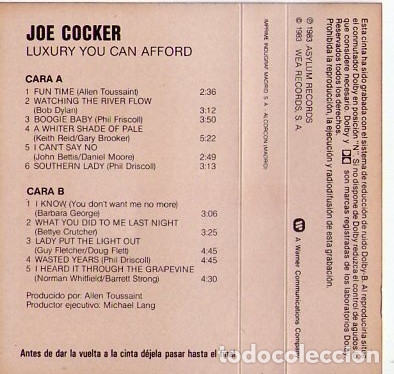 Casetes antiguos: JOE COCKER *** LUXURY YOU CAN AFFORD - Foto 2