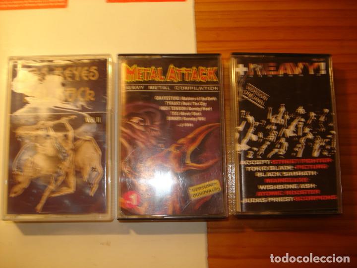 Casetes antiguos: Lote 3 K7 Los Reyes del Rock, Metal Attack y + Heavy - Foto 1