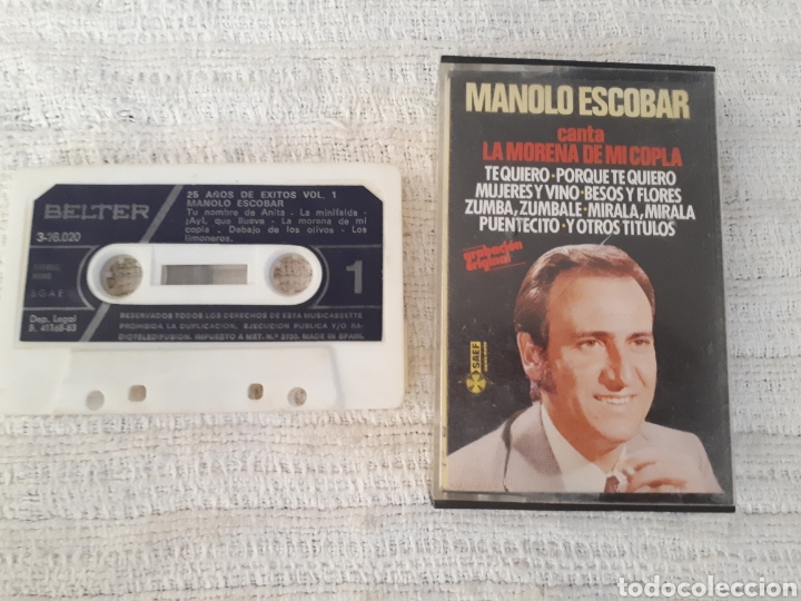 Casetes antiguos: Lote 2 cassettes Manolo Escobar - Foto 1