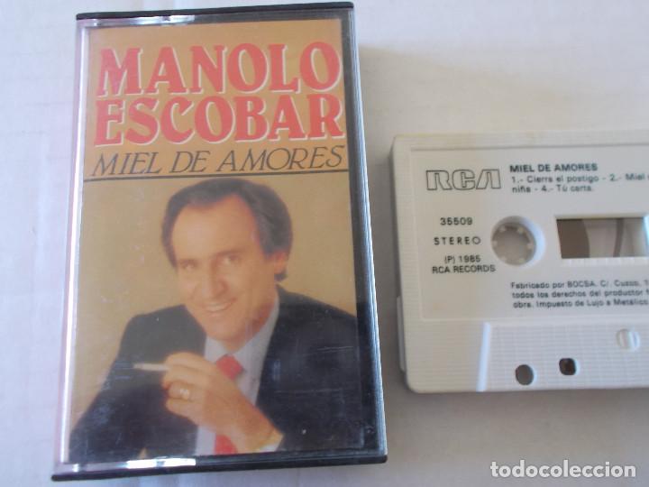 Casetes antiguos: MANOLO ESCOBAR, MIEL DE AMORES. - Foto 1