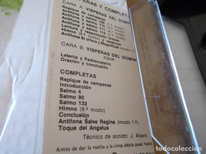 Casetes antiguos: CANTOS GREGORIANOS, VISPERAS Y COMPLETAS - Foto 2