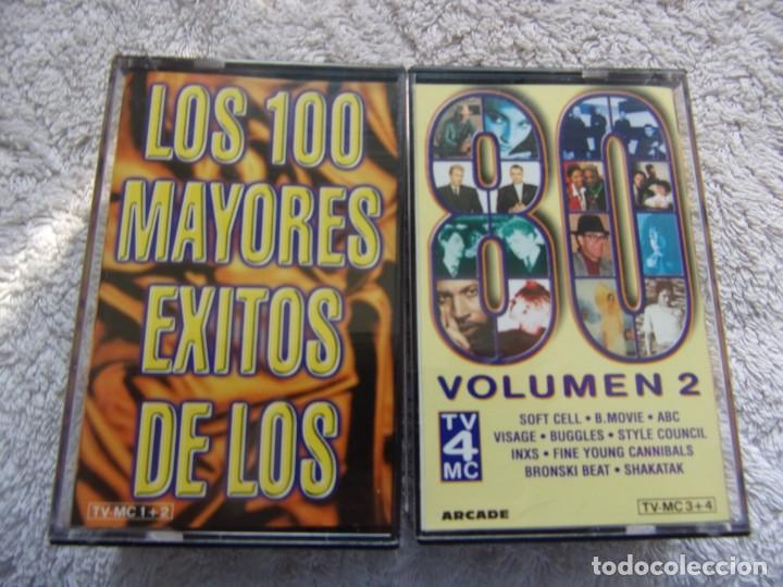 Casetes antiguos: LOS 100 MAYORES &Eacute;XITOS DE LOS 80 - 4 Casetes- Arcade - Foto 1