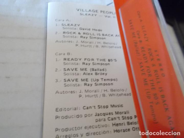 Casetes antiguos: VILLAGE `PEOPLE  LIVE AND SLEAZY - Foto 2