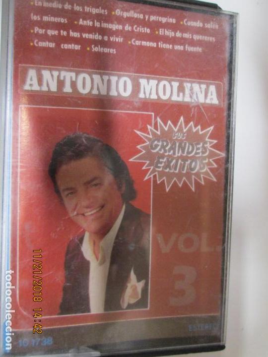 Casetes antiguos: ANTONIO MOLINA - GRANDES EXITOS - VOL- 3 DOBLON - Foto 1