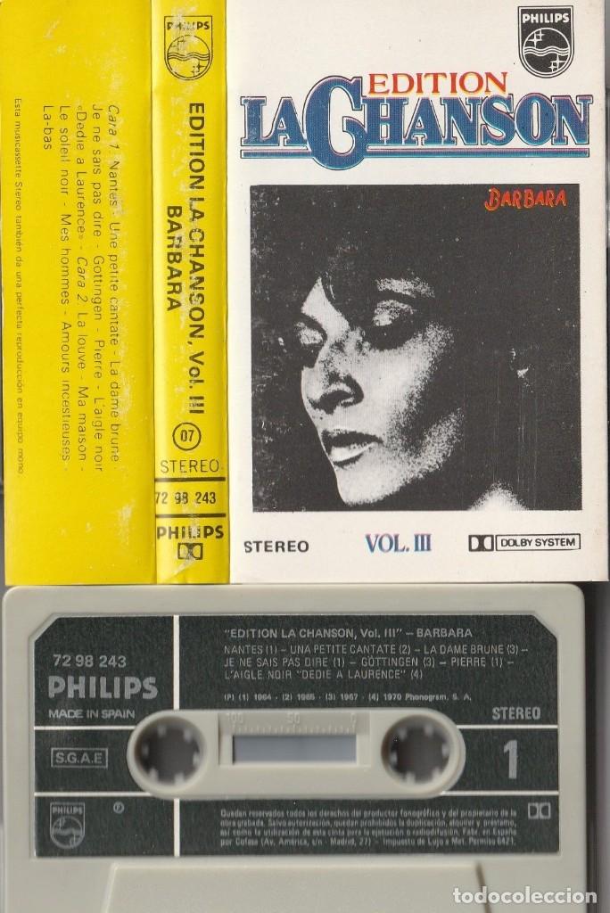 Casetes antiguos: BARBARA - EDITION LA CHANSON, VOL. III (CASSETTE PHILIPS ESPA&Ntilde;A) - Foto 1