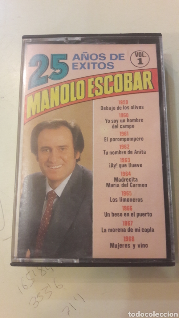 Casetes antiguos: 1985 Manolo Escobar 25 a&ntilde;os &eacute;xitos Perfil - Foto 1