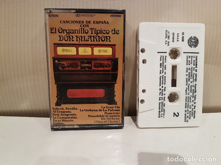 Cassettes Anciennes: antigua casete el organillo tipico de don hilarion canciones de espa&ntilde;a ver fotos buen estado