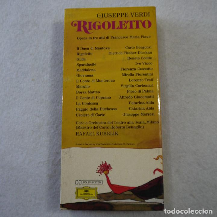 Casetes antiguos: GIUSEPPE VERDI - RIGOLETTO - CAJA CON LIBRETO+3 CASSETTES - Foto 3