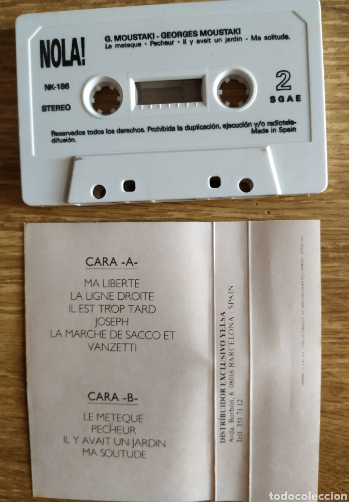 Casetes antiguos: Cassette Georges Moustaki - En directo - Foto 2