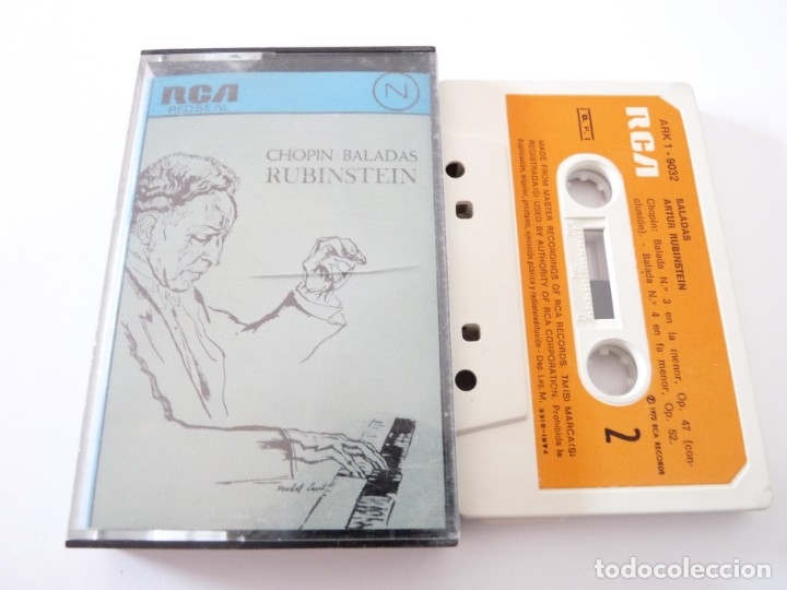Casetes antiguos: CASETE, CASSETTE CHOPIN. BALADAS. RUBINSTEIN. REF: 18-14 - Foto 1