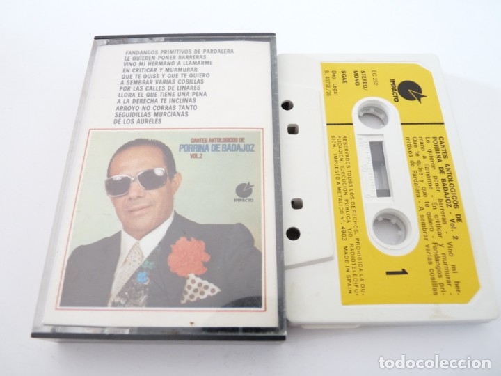 Cassettes Anciennes: CASETE, CASSETTE CANTES ANTOLOGICOS DE PORRINA DE BADAJOZ.VOL.2 REF: 18-21