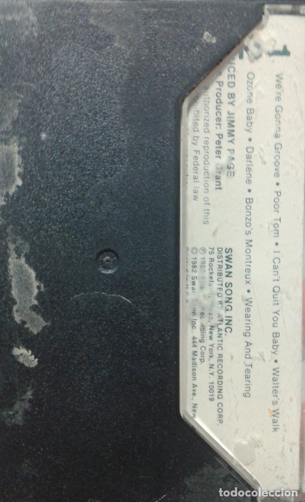 Casetes antiguos: Led Zeppelin - Coda - Swan -1982 - USA - Foto 3