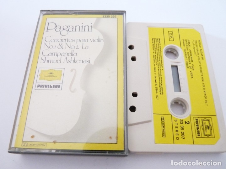 Casetes antiguos: CASETE, CASSETTE PAGANINI: CONCIERTOS PARA VIOLIN N&ordm; 1 Y 2 . SHMUEL REF: 18-24