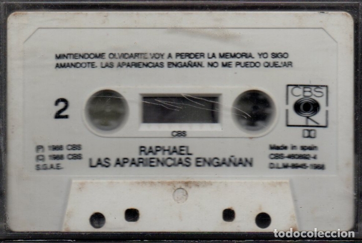 Casetes antiguos: RAPHAEL. LAS APARIENCIAS ENGA&Ntilde;AN.    CASE-16791 - Foto 1