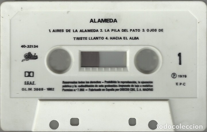 Casetes antiguos: Alameda - Alameda Cassette - Foto 3