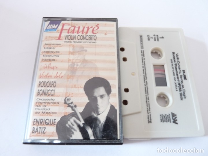 Casetes antiguos: CASETE, CASSETTE FAURE VIOLIN CONCERTO BERCEUSE ELEGIE BONUCCI REF: 19-2