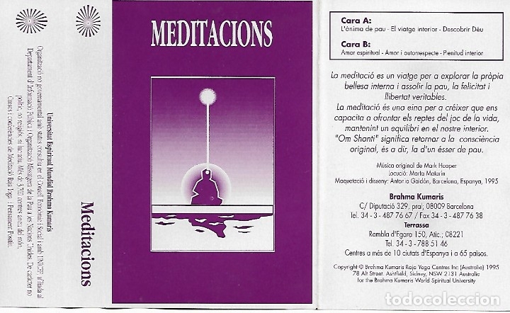 Casetes antiguos: Mark Hooper / Marta Matarin - Meditacions -  Universidad Espiritual Mundial Brahma Kumaris - 1995