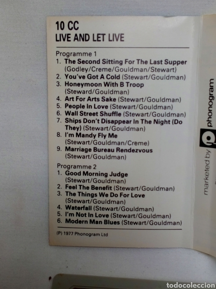 Casetes antiguos: 10 CC. Live And Let Live. Casete - Foto 2