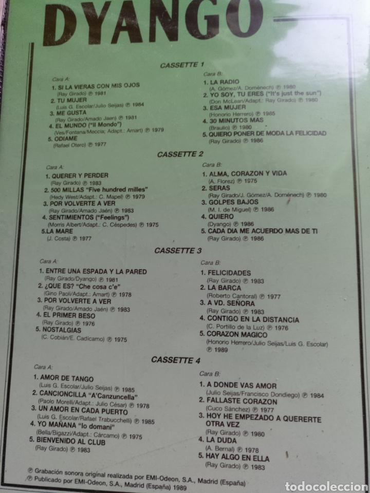 Casetes antiguos: Dyango caja 4 casetes 1989 EMI - Foto 3