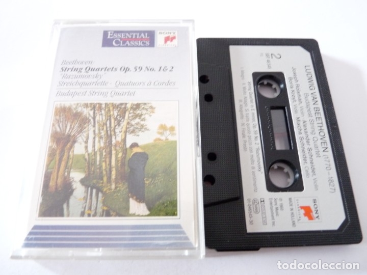 Casetes antiguos: CASETE, CASSETTE BEETHOVEN: STRING QUARTETS OP.59 N&ordm; 1 Y 2. BUDAPEST STRING QUARTET REF: 20-8 - Foto 1