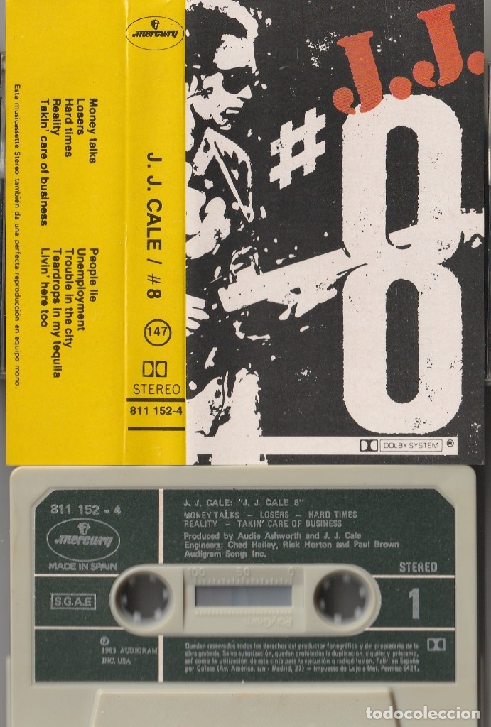 Casetes antiguos: J.J. CALE - #8 (CASSETTE MERCURY 1983 ESPA&Ntilde;A) - Foto 1