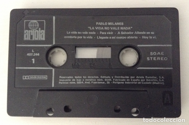 Casetes antiguos: Pablo Milanes La vida no vale nada - Foto 1
