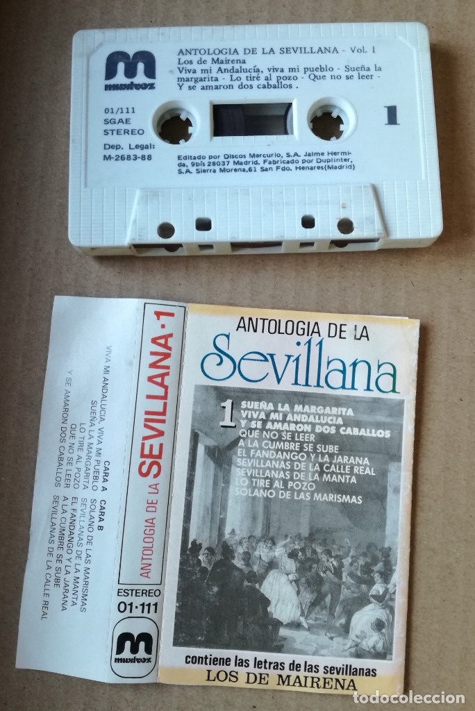 Casetes antiguos: LOS DE MAIRENA ANTOLOG&Iacute;A DE LA SEVILLANA-CONTIENE LAS LETRAS-RARA CINTA CASETE 1988