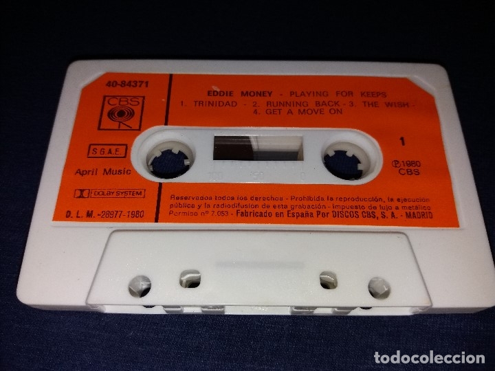 Casetes antiguos: EDDIE MONEY PLAYING FOR KEEPS - Foto 3