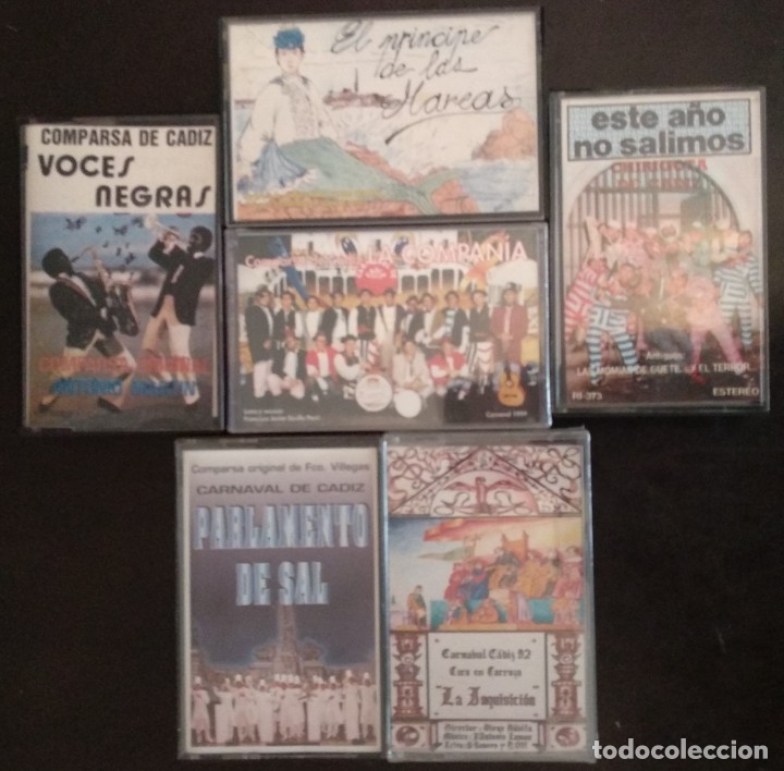 Casetes antiguos: Lote 6 casetes CARNAVAL C&Aacute;DIZ