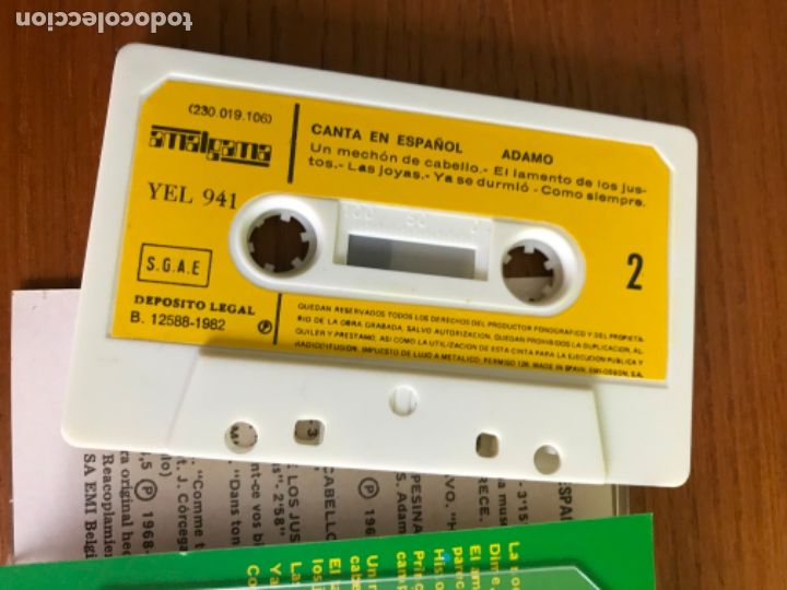 Casetes antiguos: Casetes ADAMO canta en espa&ntilde;ol versi&oacute;n original - Foto 3