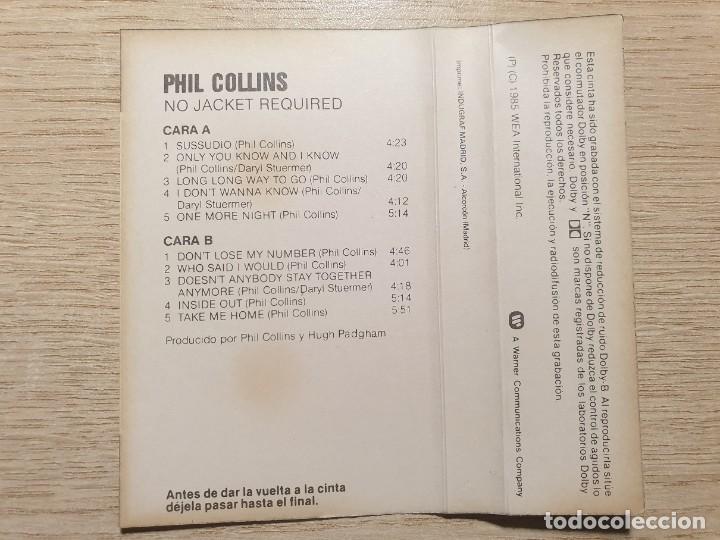 Casetes antiguos: CASSETTE - PHIL COLLINS - NO JACKET REQUIRED - Foto 2