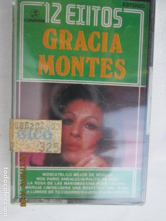 Casetes antiguos: GRACIA MONTES , 12 EXITOS - COLUMBIA PRECINTADA - Foto 1